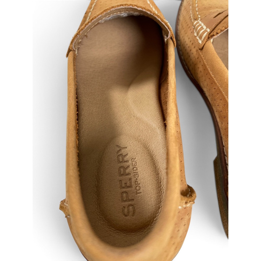 Sperry Seaport Penny Loafer Womens 7 Tan Leather Preppy Coastal Academia Style - Picture 12 of 16